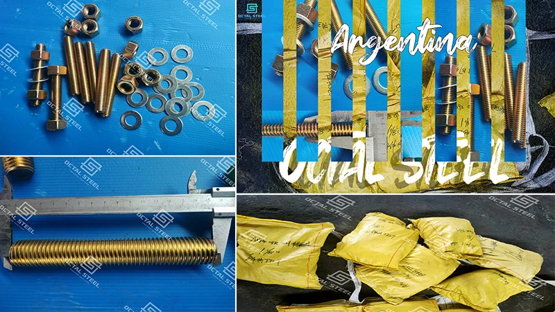 ASTM A193 GR B7 ASTM A194 GR 2H Stud bolts and nuts Delivery to Argentina